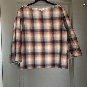 NWOT L.L Bean 3/4 sleeve flannel
